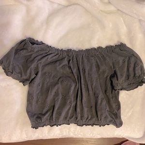 American eagle off the shoulder navy crop top